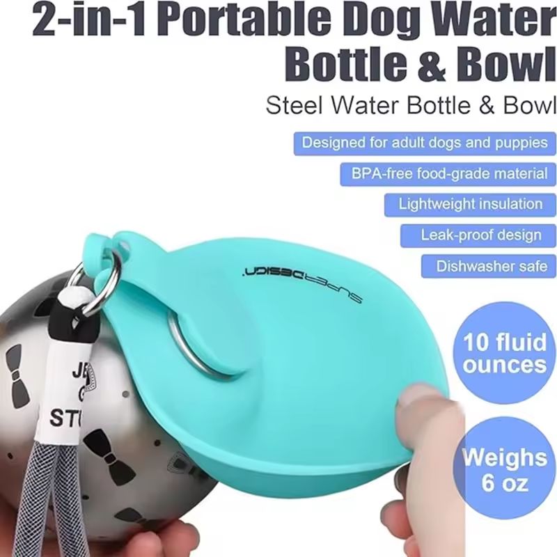 2-In-1 Portable Dog Water Bottle