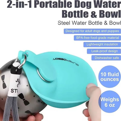 2-In-1 Portable Dog Water Bottle